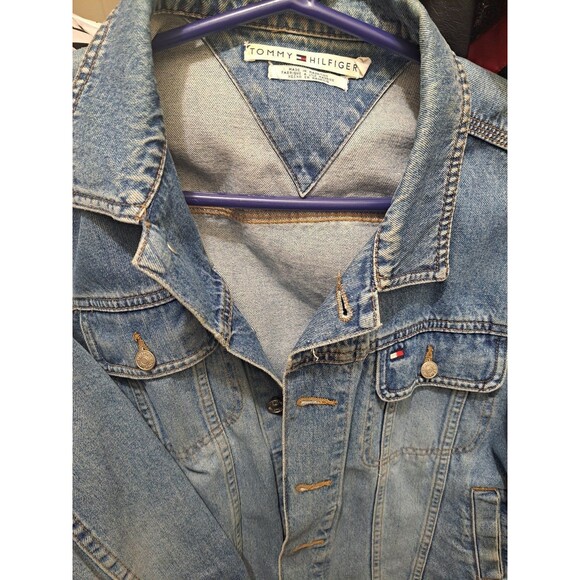 Vintage Tommy Hilfiger Women's Denim Jean Jacket Size Large - Picture 4 of 10